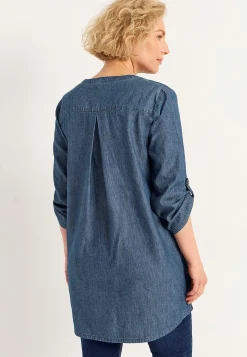 Denim|Denim-Toppe- Denimtunika med lommer | Cellbes