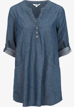 Denim|Denim-Toppe- Denimtunika med lommer | Cellbes