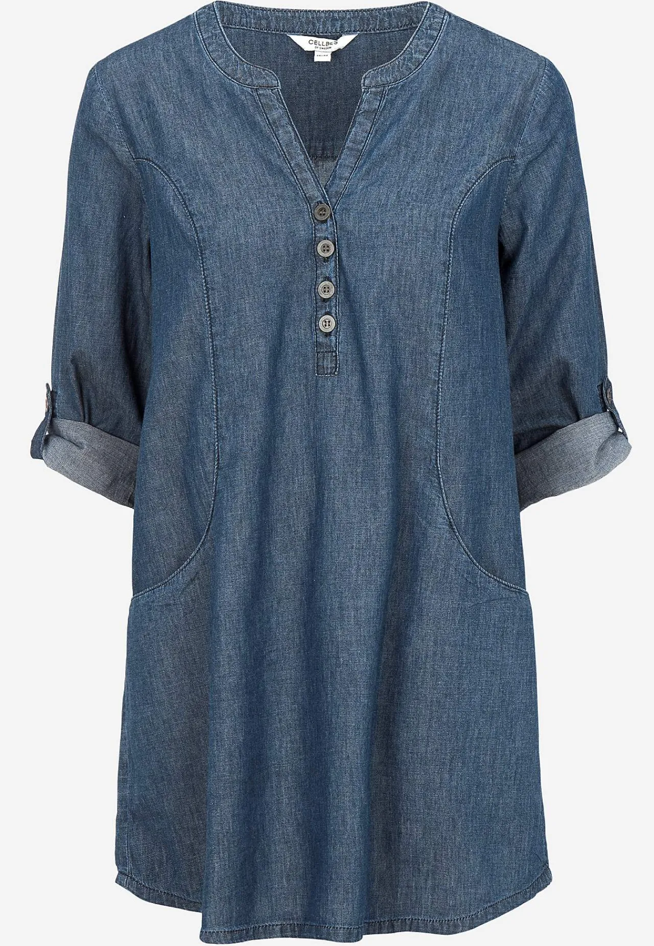Denim|Denim-Toppe- Denimtunika med lommer | Cellbes