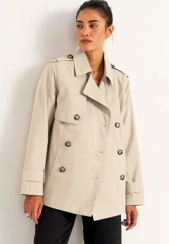 Forårsjakker|Trenchcoats-Cellbes of Sweden Dobbeltbrystet, kort trenchcoat Beige