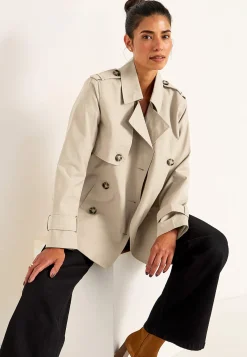 Forårsjakker|Trenchcoats-Cellbes of Sweden Dobbeltbrystet, kort trenchcoat Beige