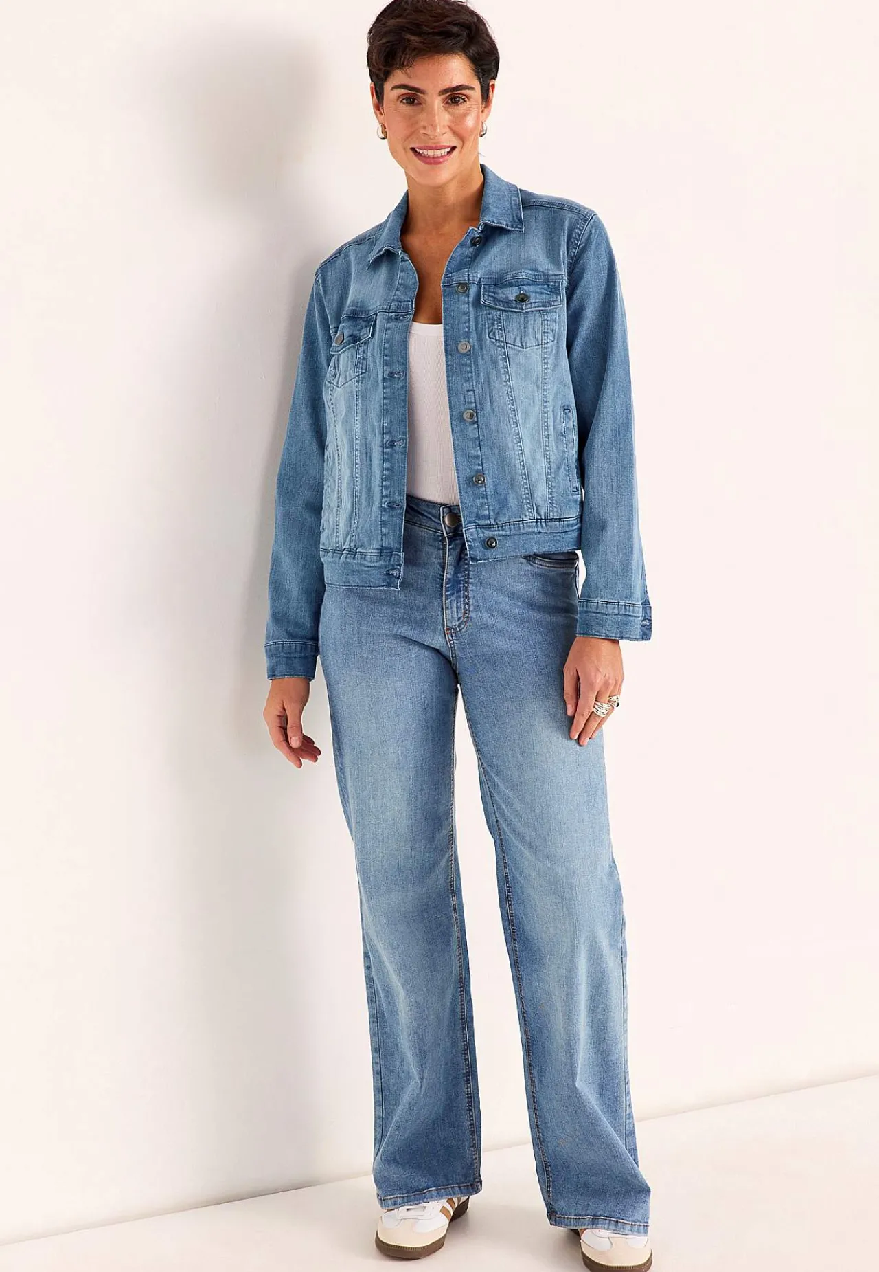 Forårsjakker|Denimjakker-Cellbes of Sweden Elastisk jeansjakke Lyseblå denim