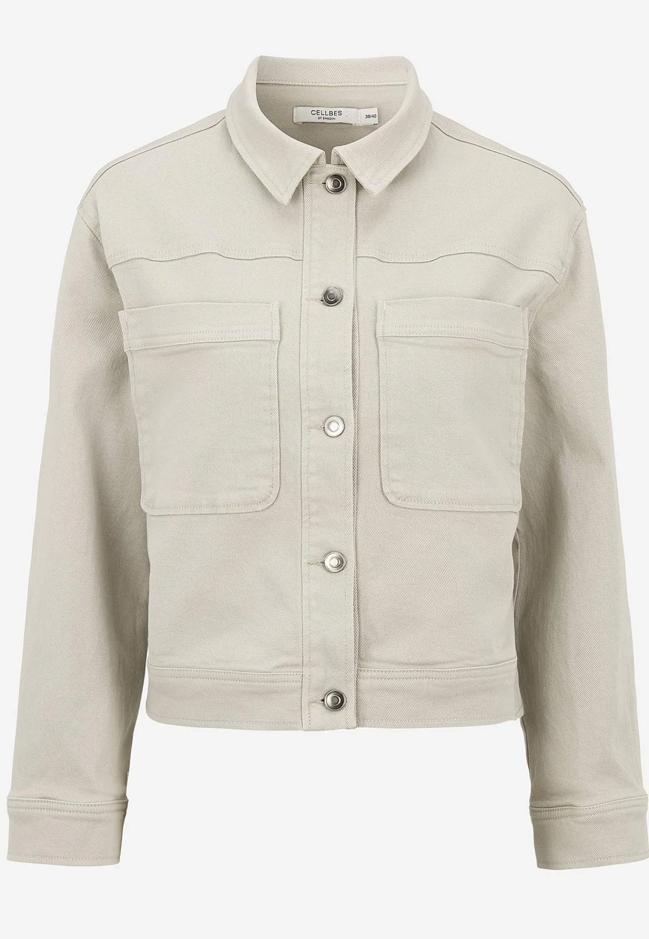 Forårsjakker|Denimjakker-Cellbes of Sweden Elastisk jeansjakke Lys beige