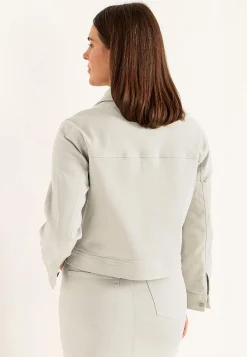 Forårsjakker|Denimjakker-Cellbes of Sweden Elastisk jeansjakke Lys beige