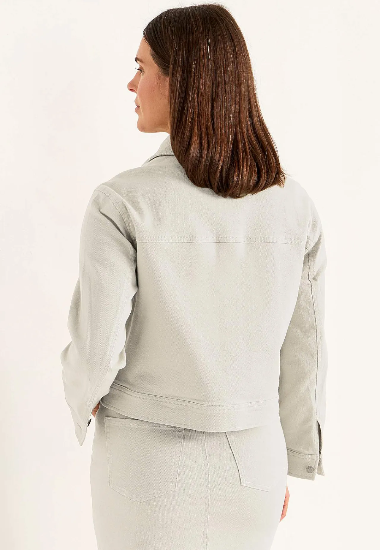 Forårsjakker|Denimjakker-Cellbes of Sweden Elastisk jeansjakke Lys beige