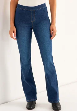 Høj Talje|Flere Længder-Cellbes of Sweden Elastisk jegging med bootcut Mørkeblå Denim