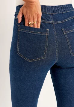 Høj Talje|Flere Længder-Cellbes of Sweden Elastisk jegging med bootcut Mørkeblå Denim