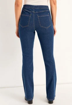 Høj Talje|Flere Længder-Cellbes of Sweden Elastisk jegging med bootcut Mørkeblå Denim