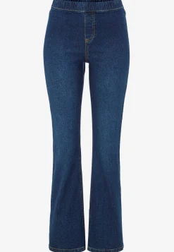 Høj Talje|Flere Længder-Cellbes of Sweden Elastisk jegging med bootcut Mørkeblå Denim