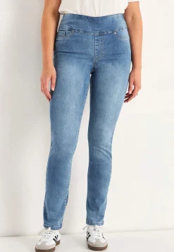 Høj Talje|Flere Længder-Cellbes of Sweden Elastisk jegging med høj elastisk talje Elin Lyseblå denim
