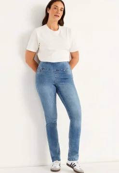 Høj Talje|Flere Længder-Cellbes of Sweden Elastisk jegging med høj elastisk talje Elin Lyseblå denim