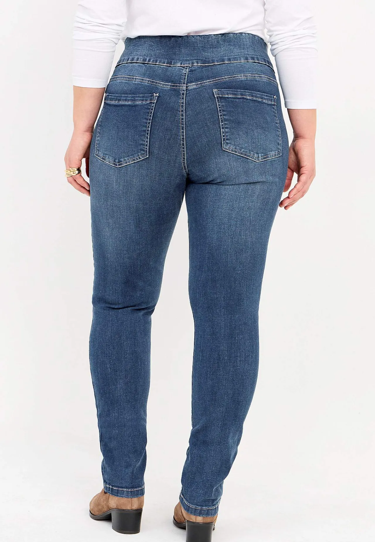 Høj Talje|Flere Længder-Cellbes of Sweden Elastisk jegging med høj elastisk talje Elin Mellemblå / Denim
