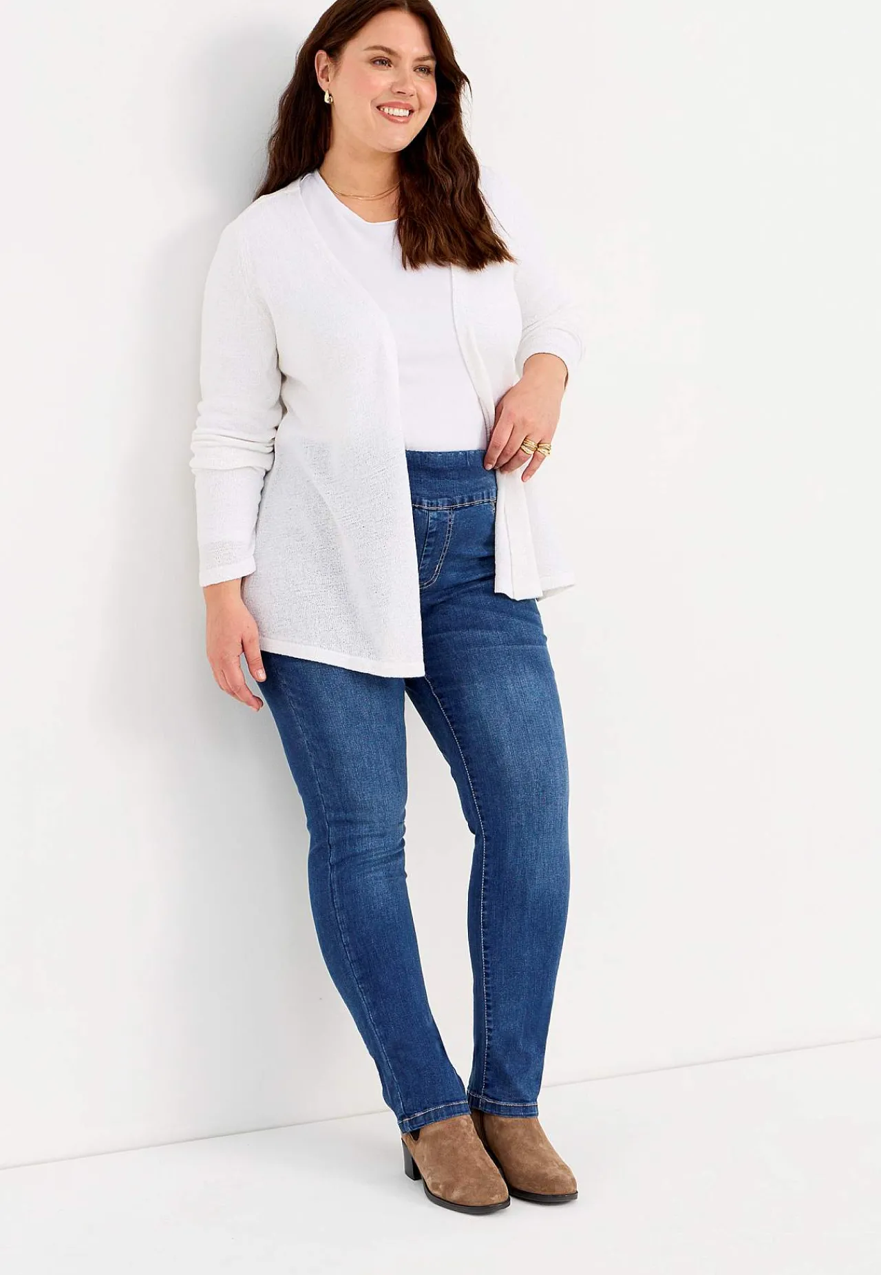 Høj Talje|Flere Længder-Cellbes of Sweden Elastisk jegging med høj elastisk talje Elin Mellemblå / Denim