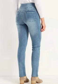 Høj Talje|Flere Længder-Cellbes of Sweden Elastisk jegging med høj elastisk talje Elin Lyseblå / Denim