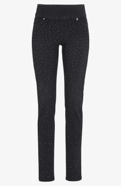 Høj Talje|Flere Længder-Cellbes of Sweden Elastisk jegging med rhinstensdetaljer Sort / Grå / Denim
