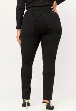 Høj Talje|Flere Længder-Cellbes of Sweden Elastisk jegging med rhinstensdetaljer Sort / Grå / Denim