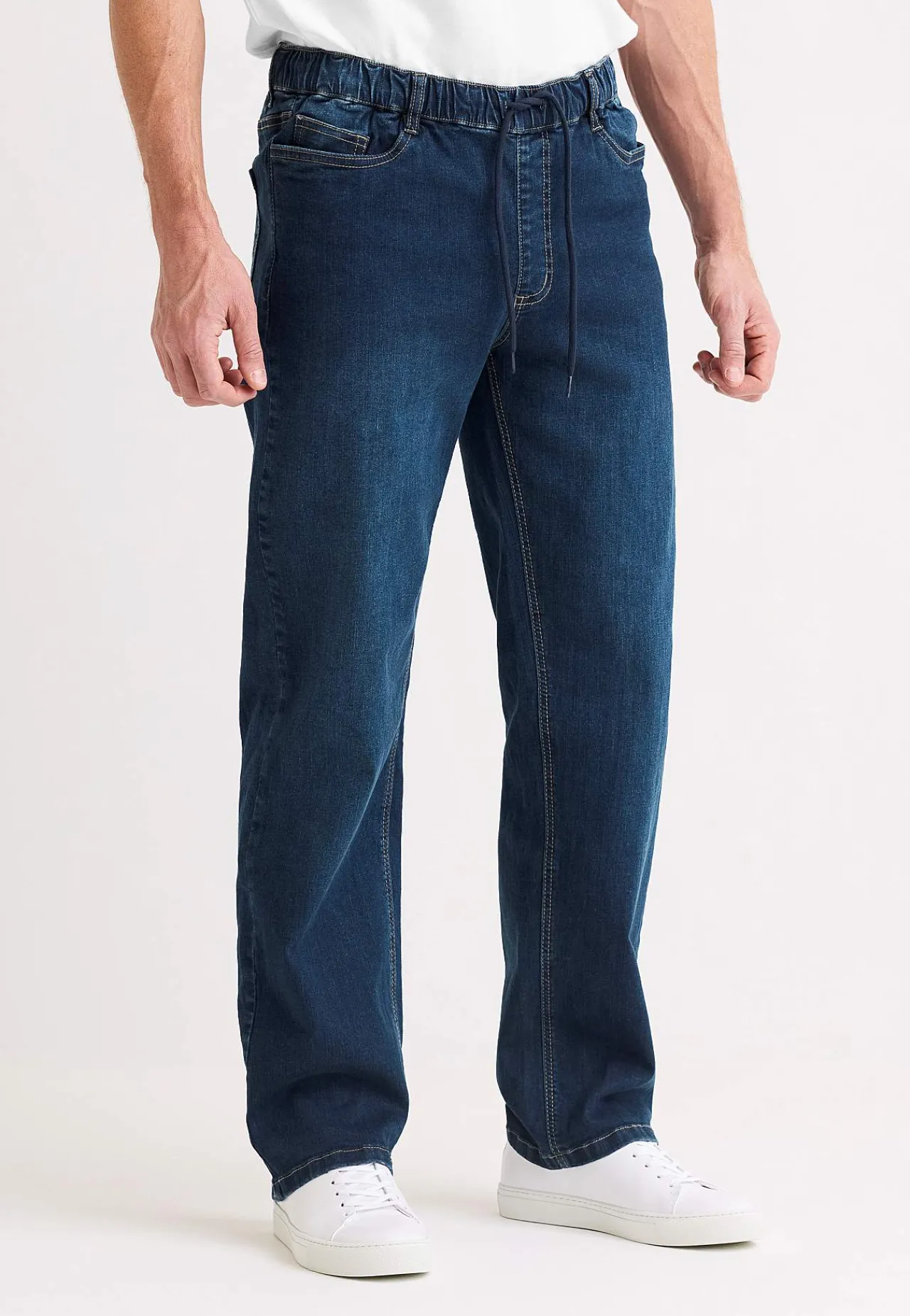 Regular Fit|Joggerjeans-Cellbes of Sweden Elastisk joggingjeans Mellemblå Denim