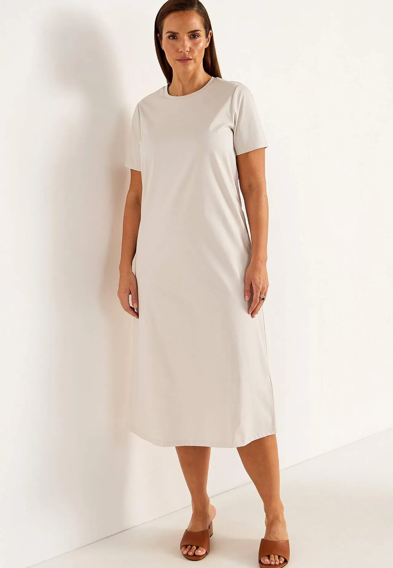 Maxikjoler|Premium-Cellbes of Sweden Elastisk Premium jerseykjole Lys beige