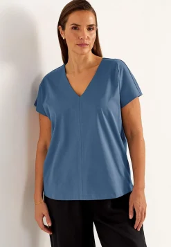 Premium|Premium-Cellbes of Sweden Elastisk Premium jerseytop Blå denim