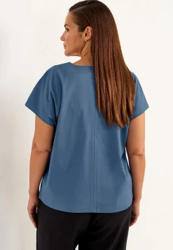 Premium|Premium-Cellbes of Sweden Elastisk Premium jerseytop Blå denim