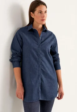 Denim|Denim-Toppe-Cellbes of Sweden Elastisk tunika i denim Mørkeblå / Denim