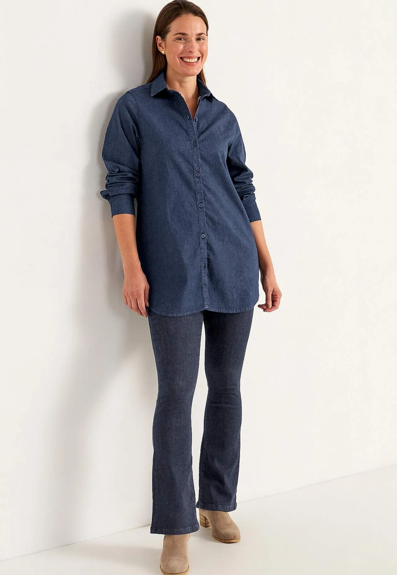 Denim|Denim-Toppe-Cellbes of Sweden Elastisk tunika i denim Mørkeblå / Denim