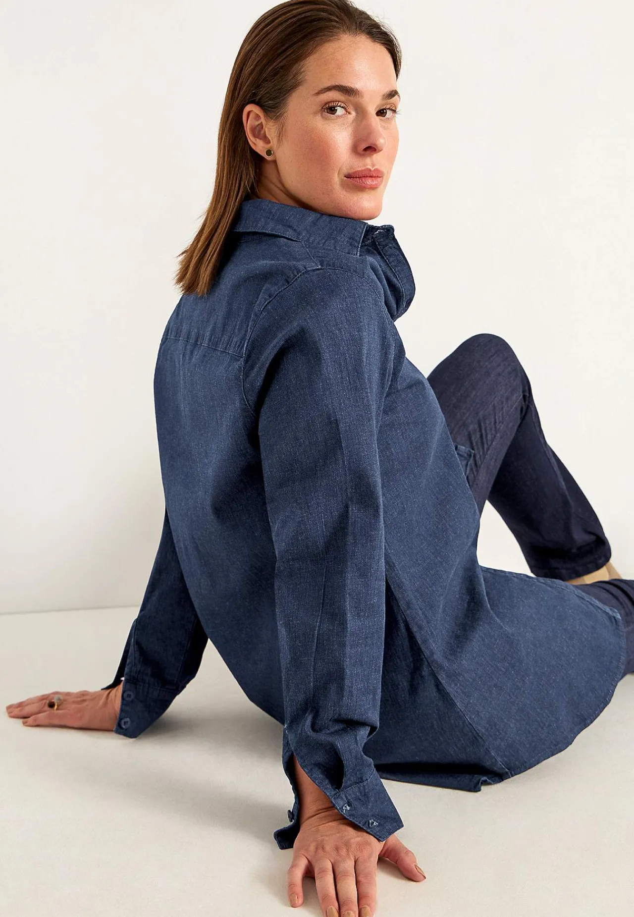 Denim|Denim-Toppe-Cellbes of Sweden Elastisk tunika i denim Mørkeblå / Denim