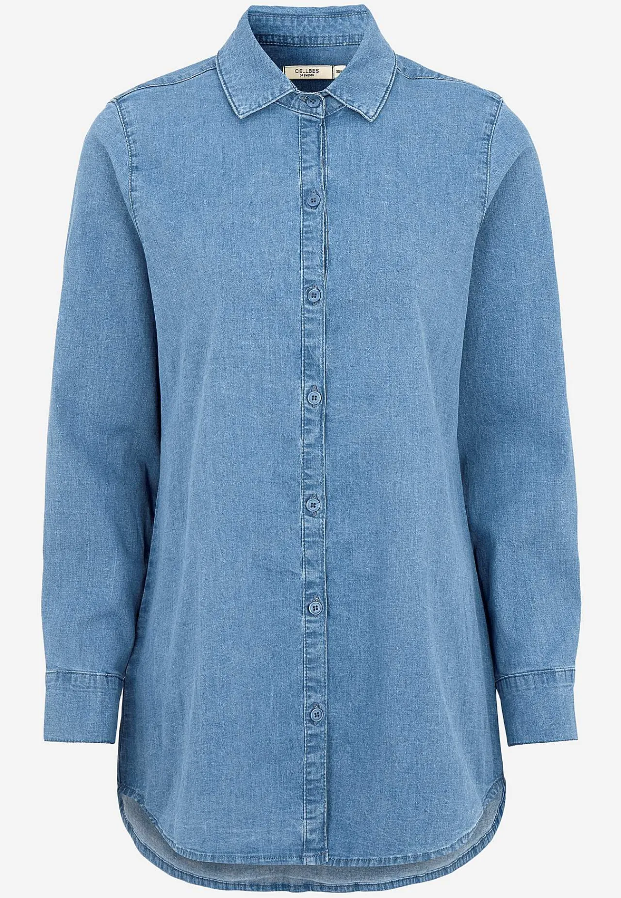 Denim|Denim-Toppe-Cellbes of Sweden Elastisk tunika i denim Mellemblå / Denim