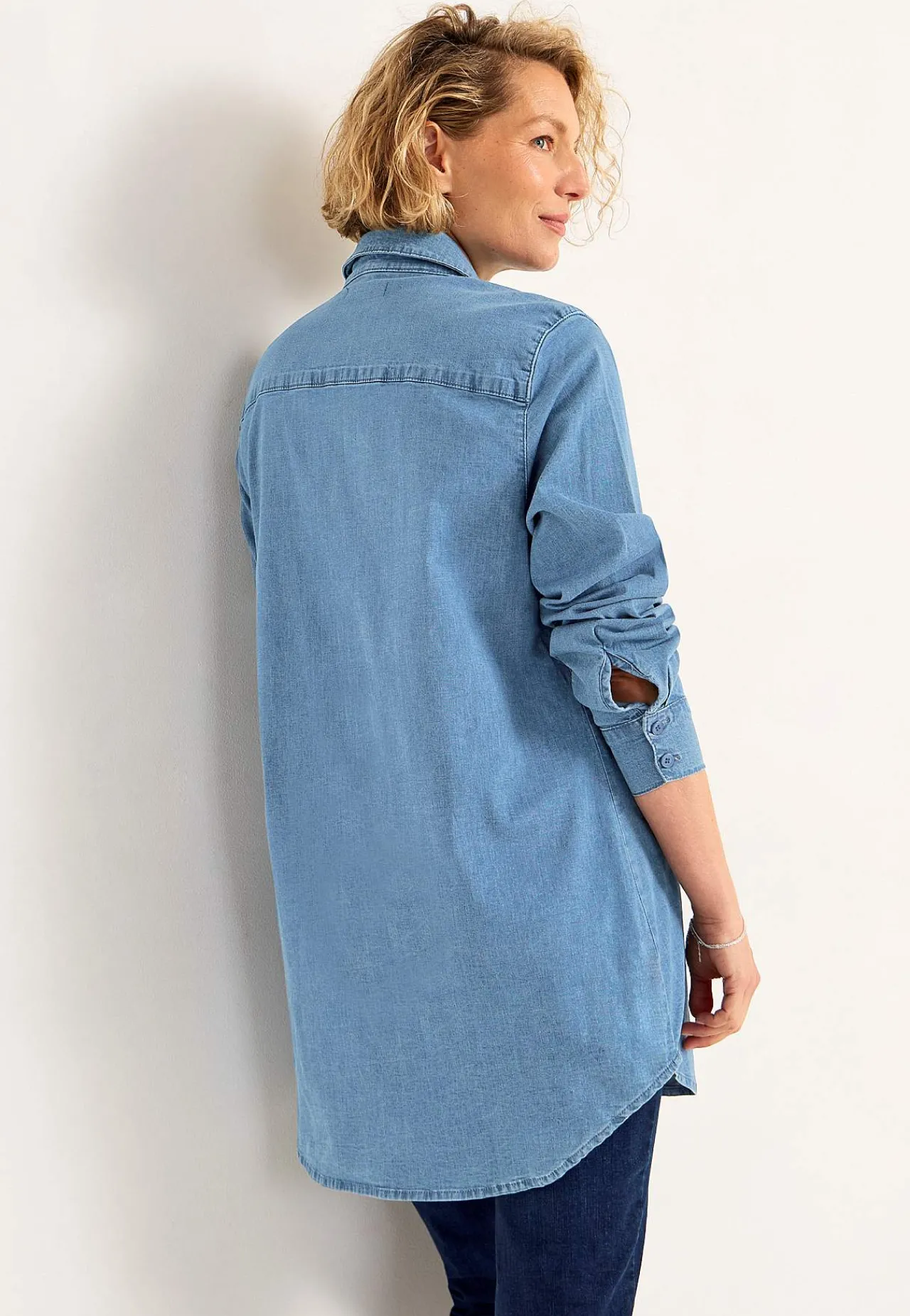 Denim|Denim-Toppe-Cellbes of Sweden Elastisk tunika i denim Mellemblå / Denim