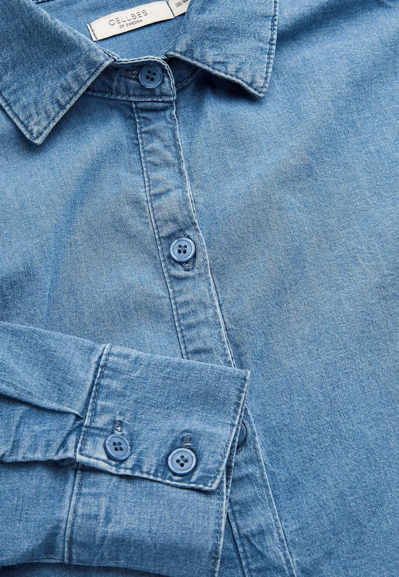 Denim|Denim-Toppe-Cellbes of Sweden Elastisk tunika i denim Mellemblå / Denim