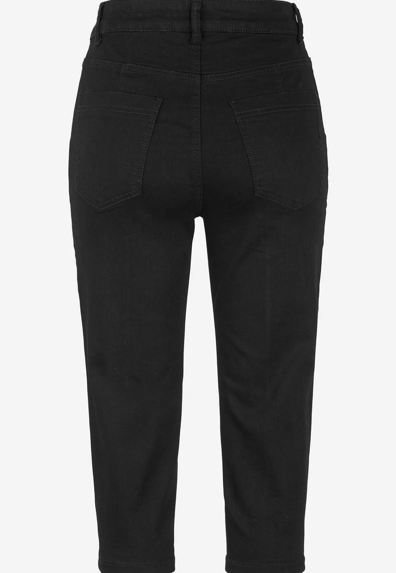 Forårsbukser|Capribukser-Cellbes of Sweden Elastiske crop jeans med syet pressefold Sort / Denim