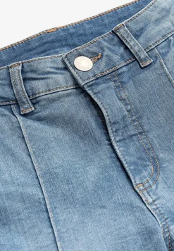 Forårsbukser|Capribukser-Cellbes of Sweden Elastiske crop jeans med syet pressefold Mellemblå / Denim