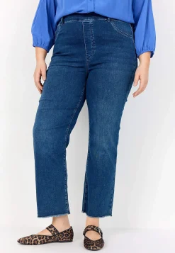 Høj Talje|Ankeljeans-Wasabiconcept Elastiske jeans med høj elastisk talje Mellemblå / Denim
