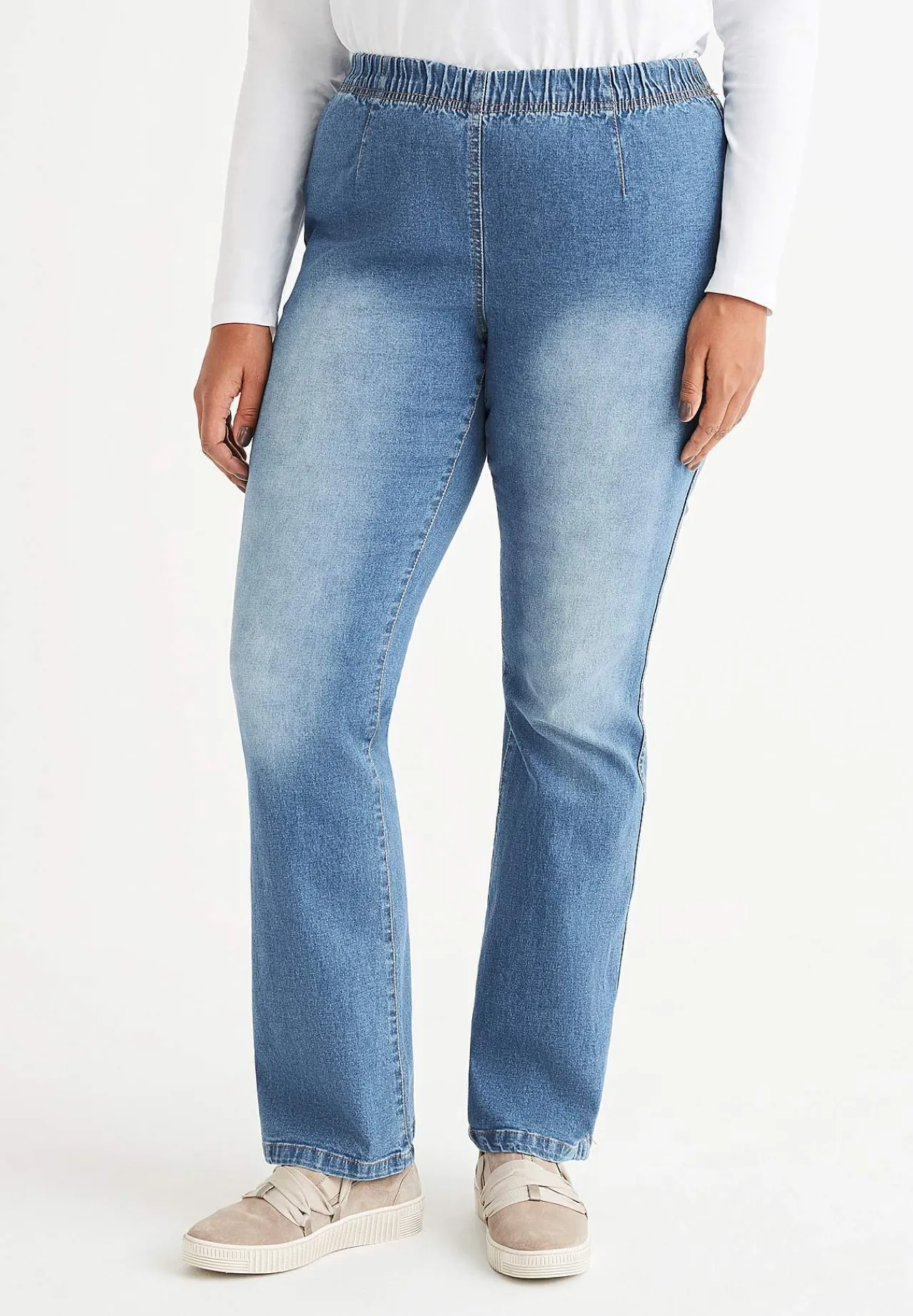 Høj Talje|Flere Længder-Cellbes of Sweden Elastiske jeggings Lyseblå