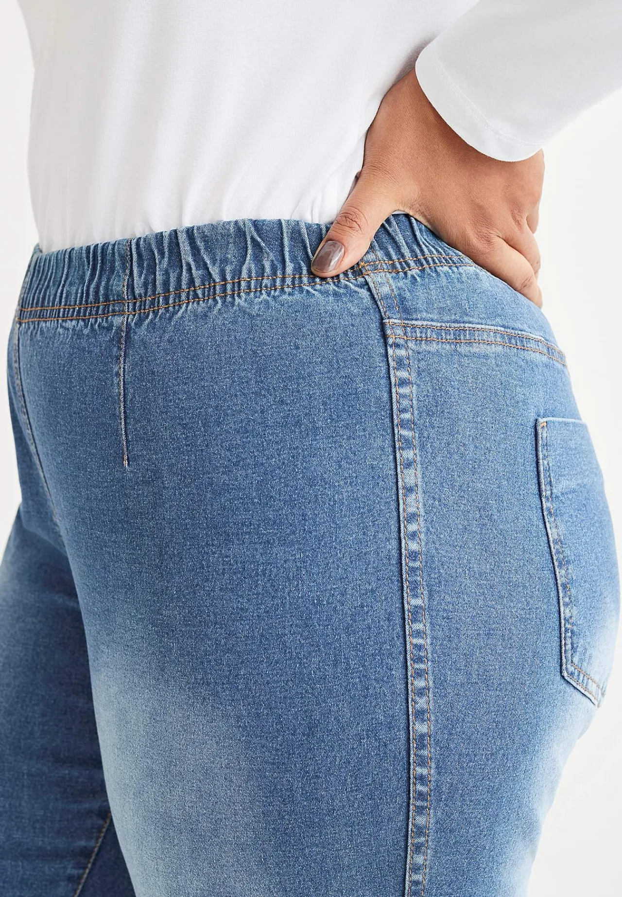 Høj Talje|Flere Længder-Cellbes of Sweden Elastiske jeggings Lyseblå