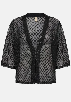 Cardiganer|Toppe-Soyaconcept Elegant indendørsjakke med pailletter Sort