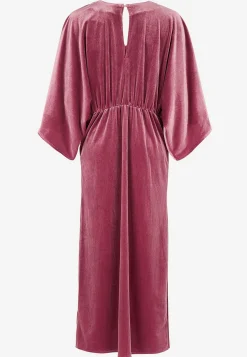 Festkjoler|Festkjoler-Johanna Toftby x Cellbes Elegant kaftankjole i velour Mørk gammelrosa