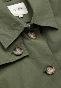Forårsjakker|Trenchcoats-Cellbes of Sweden Enkeltradet trenchcoat Kakigrøn