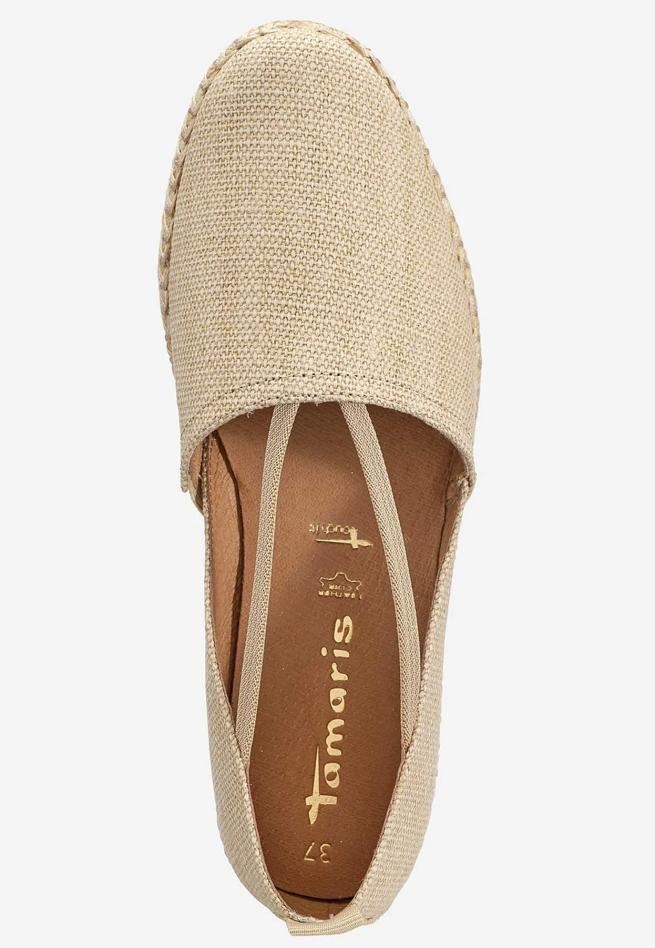 Flade Sko|Bred Læst- Espadrillos med remme Beige