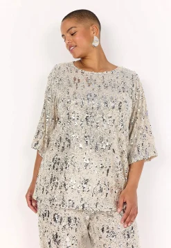 Toppe- Festlig jerseytop med pailleter | Cellbes
