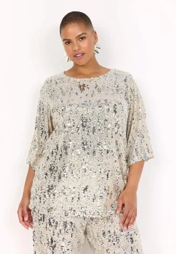 Toppe- Festlig jerseytop med pailleter | Cellbes