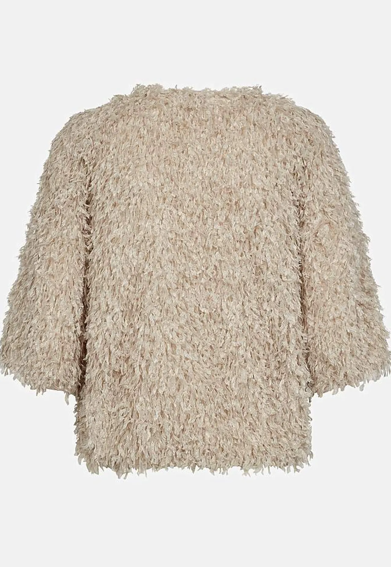 Toppe-Freequent Festtop med fjerlignende materiale Creme
