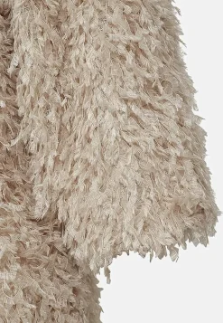 Toppe-Freequent Festtop med fjerlignende materiale Creme