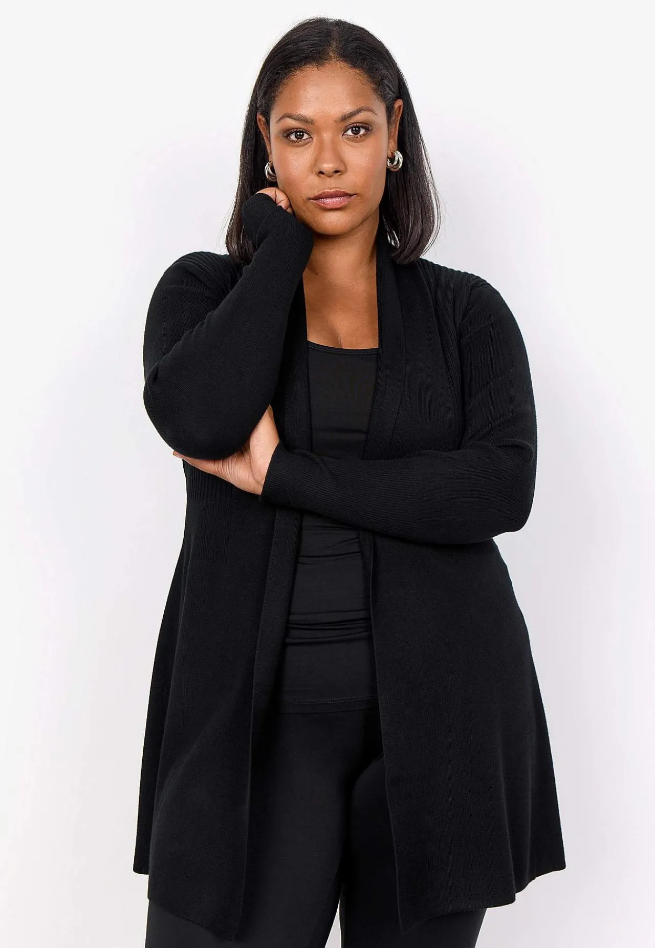 Cardiganer|Trøjer-Wasabiconcept Fintstrikket cardigan Sort