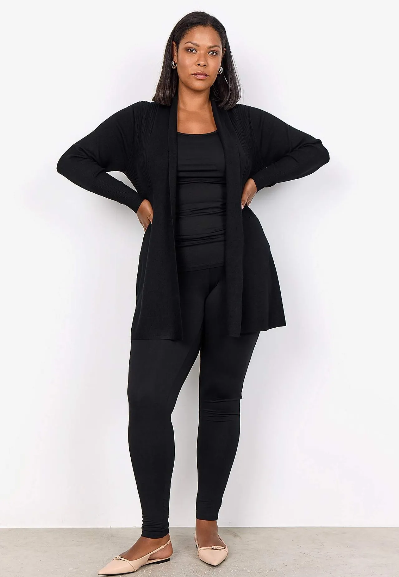 Cardiganer|Trøjer-Wasabiconcept Fintstrikket cardigan Sort