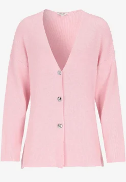 Cardiganer|Cardiganer- Fintstrikket cardigan Lys rosa