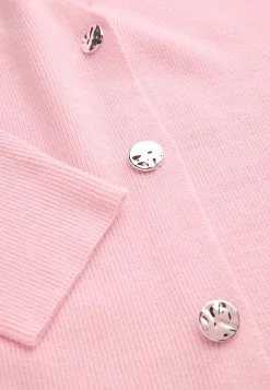 Cardiganer|Cardiganer- Fintstrikket cardigan Lys rosa