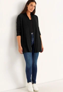 Cardiganer|Cardiganer- Fintstrikket cardigan Sort