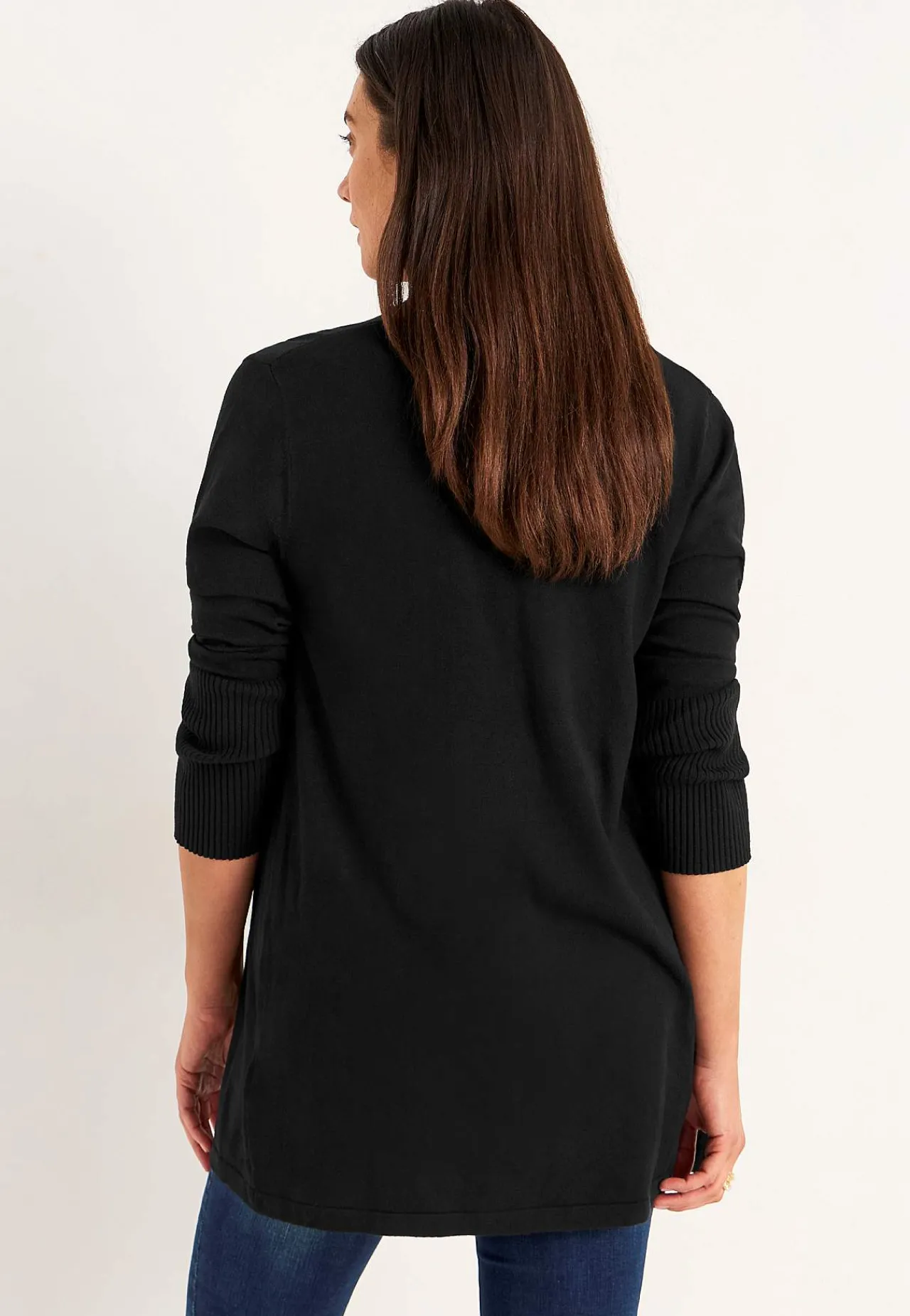 Cardiganer|Cardiganer- Fintstrikket cardigan Sort