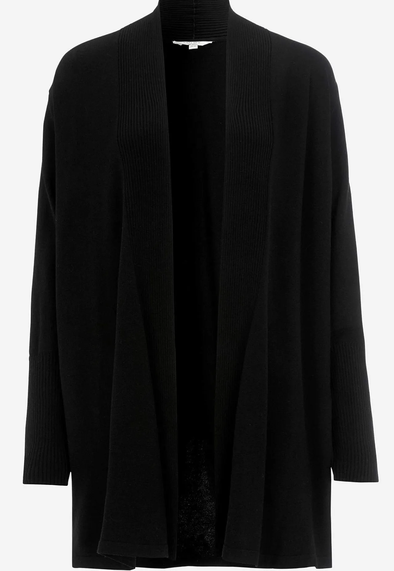 Cardiganer|Cardiganer- Fintstrikket cardigan Sort